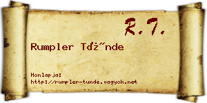 Rumpler Tünde névjegykártya