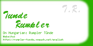tunde rumpler business card